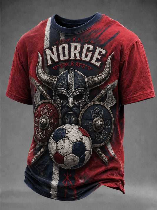 Menns Norge fotballfan-design t-skjorte