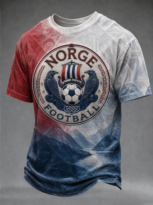 Menns Norge fotballfan-design t-skjorte
