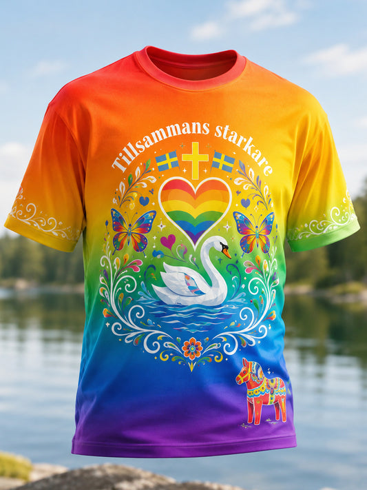 Herrens Stockholms Pride vecka minneskonst Skriv ut T-shirt