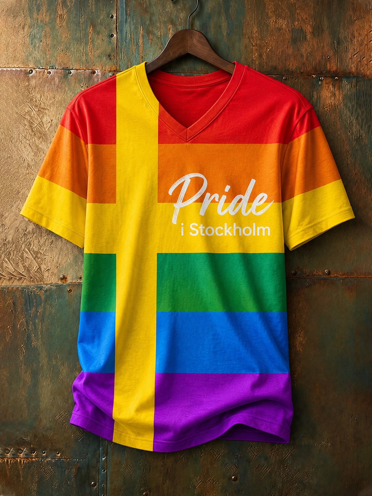 Konsttryck T-shirt för Herrarnas Stockholm Pride Week