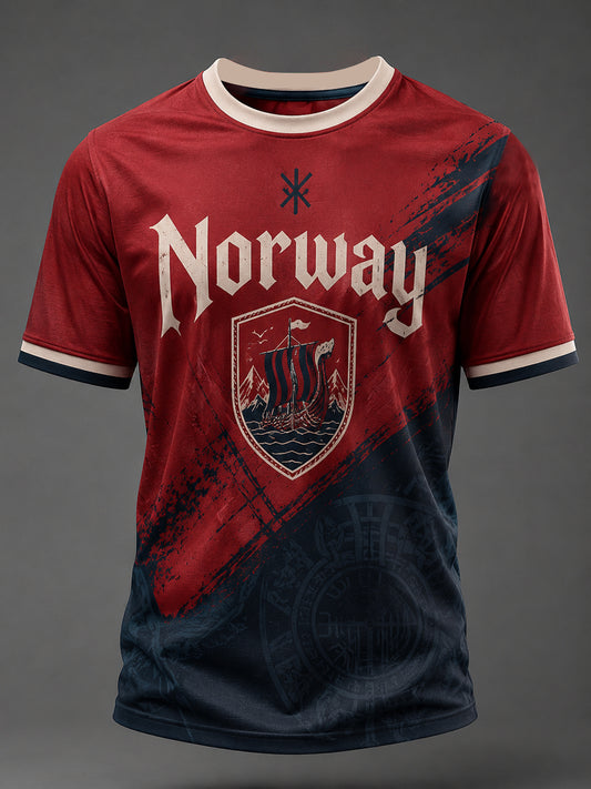Menns Norge Fotball Trykt T-skjorte