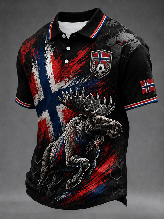 Herre Heia Norge fotballfan-grafisk t-skjorte
