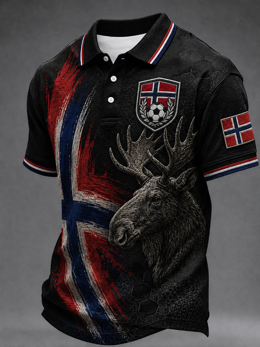 Herre Heia Norge fotballfan-grafisk t-skjorte