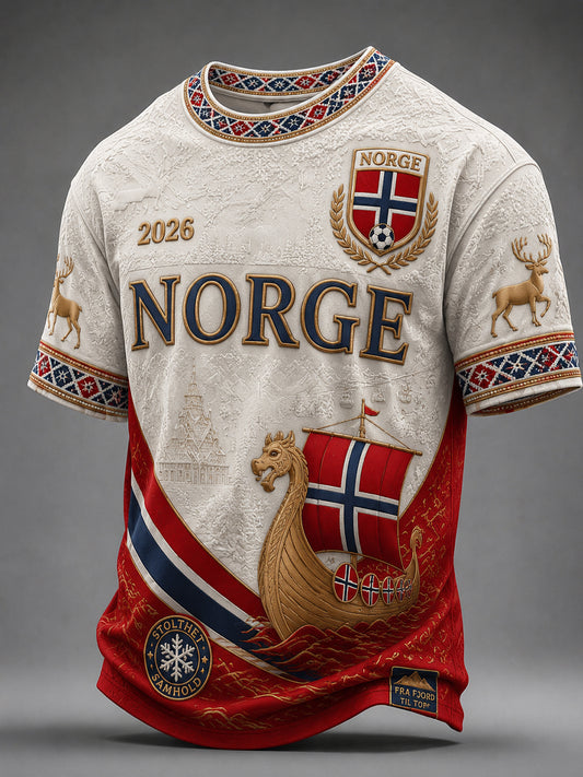 Retro 2026 Norge Fotballfan Fritids-T-skjorte