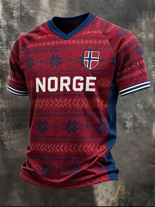 Herr Norge V-hals T-skjorte