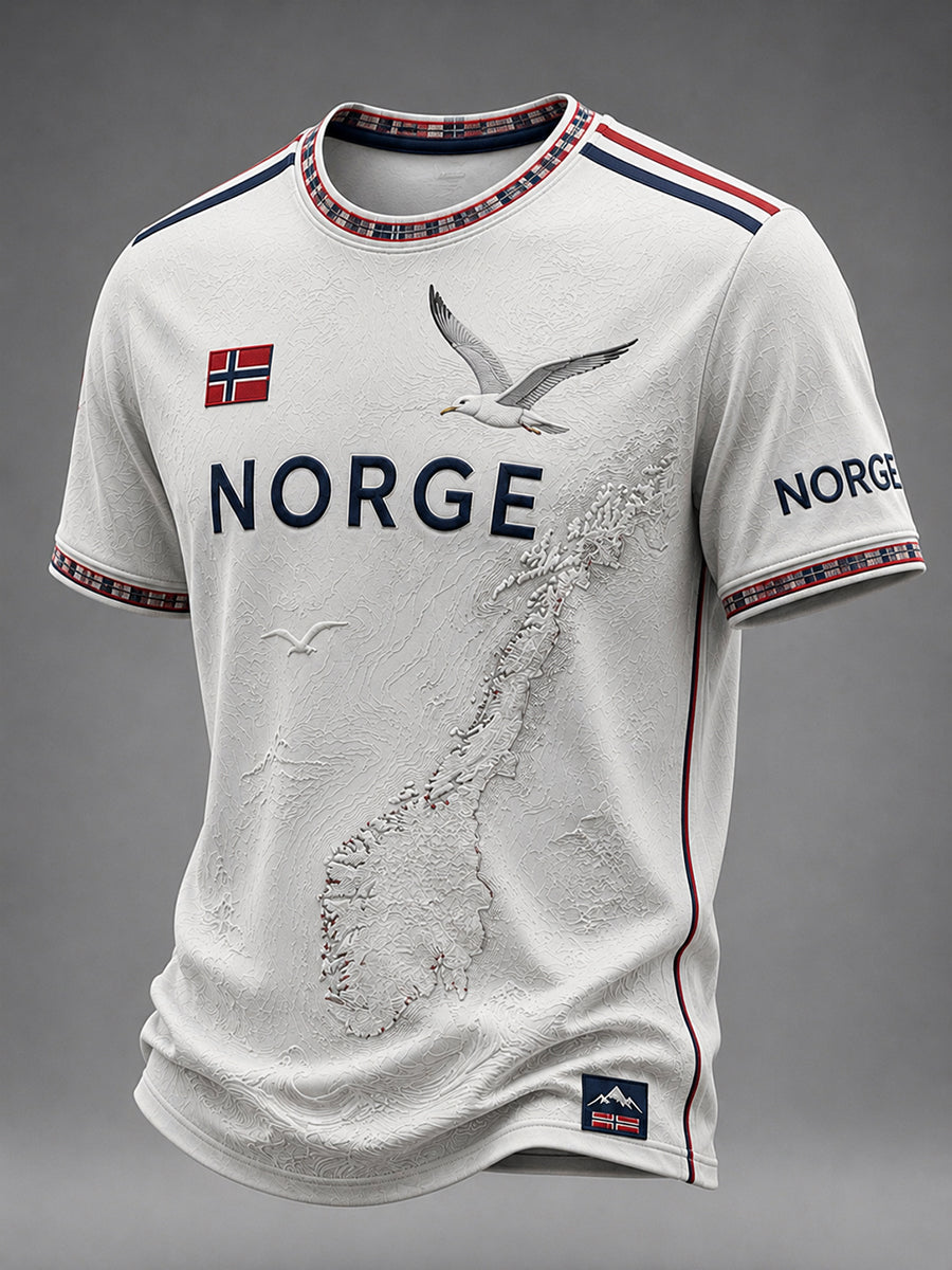 Retro norsk dykekunsttrykk avslappet t-skjorte