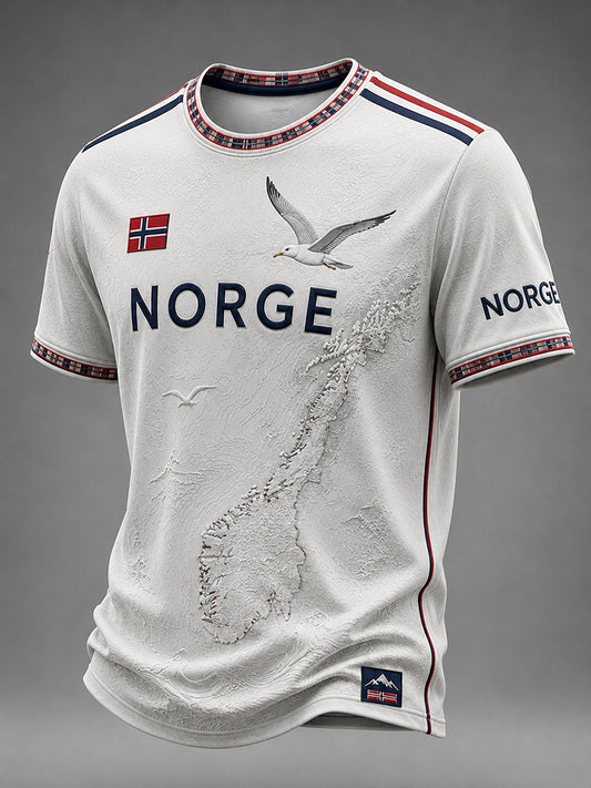 Retro norsk dykekunsttrykk avslappet t-skjorte