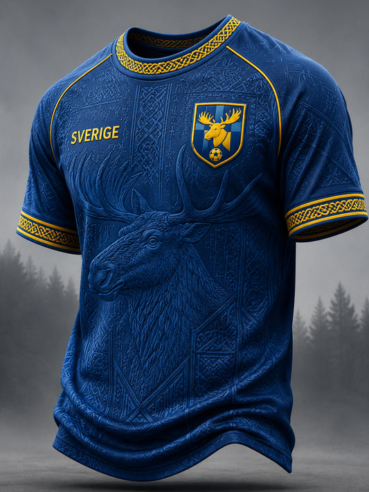 Retro svensk fotbollstavla, avslappnad t-shirt