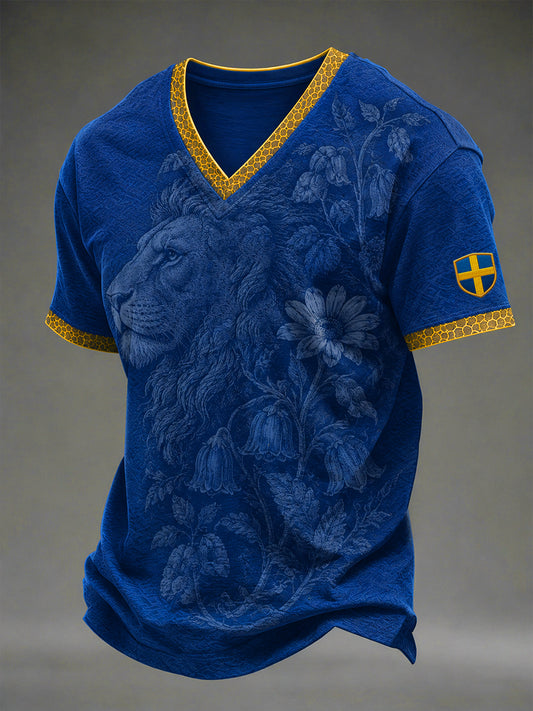 Herr-T-shirt med V-ringning från Sweden