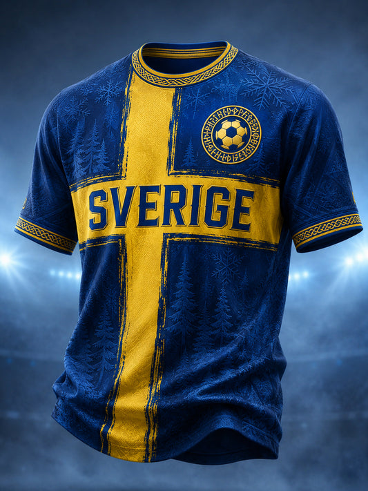 Retro svensk fotbollstavla, avslappnad t-shirt