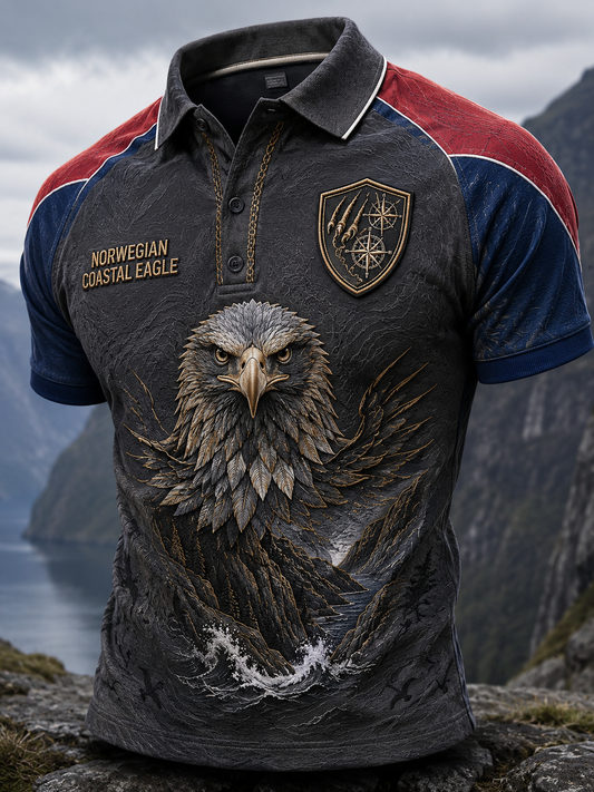 Menns norsk fugler England rugby kunsttrykk poloskjorte