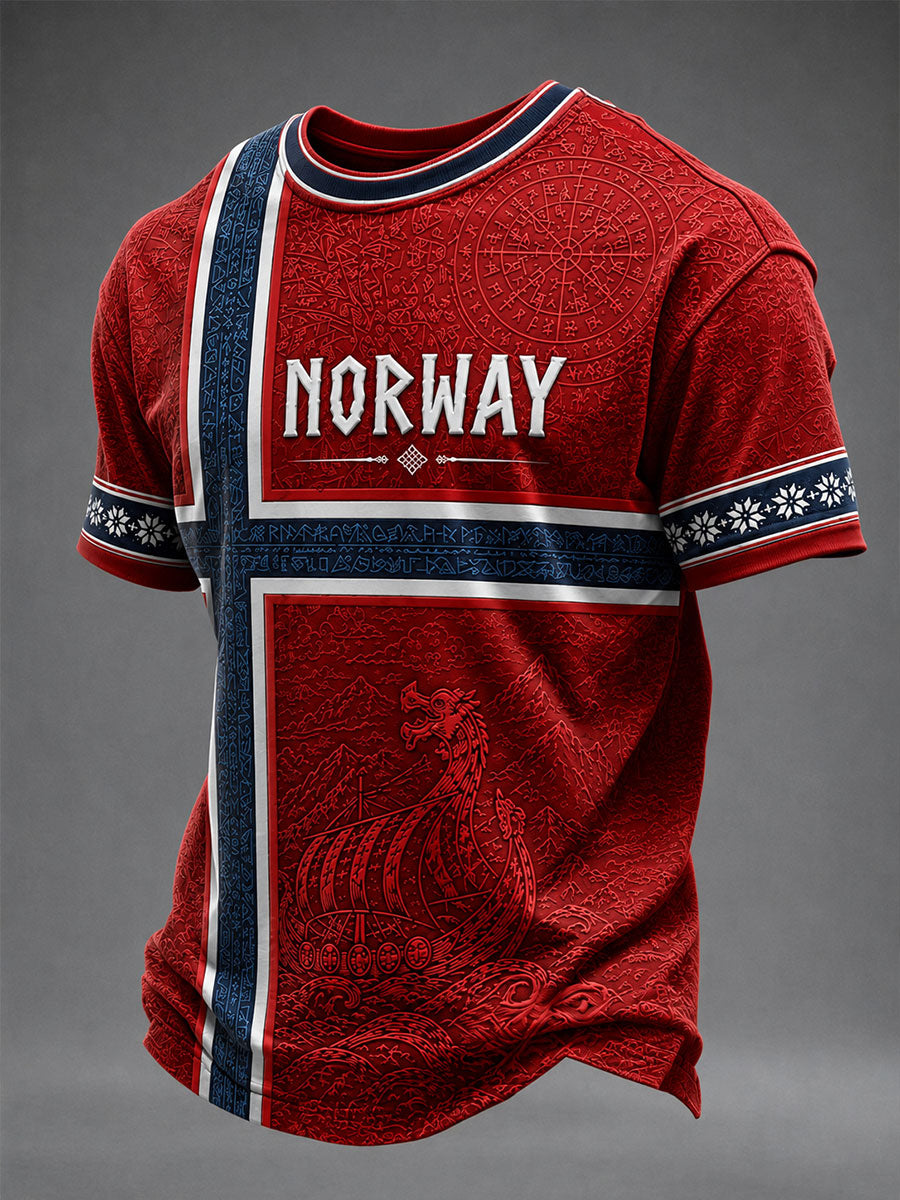 Norge fotballkort ermer T-skjorte