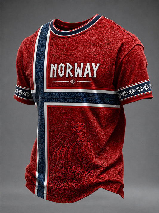 Norge fotballkort ermer T-skjorte