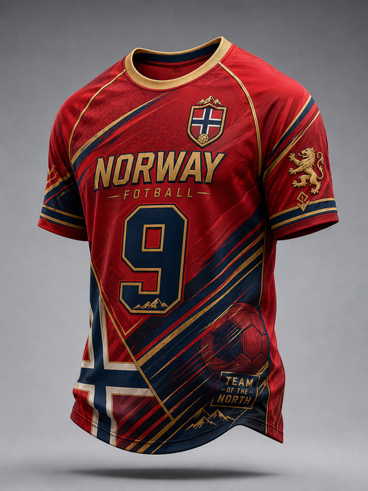 Herre Viking-fotballt-skjorte med raglanermer og kortermet design