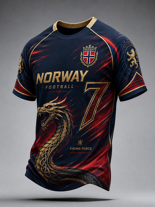 Herre Viking-fotballt-skjorte med raglanermer og kortermet design