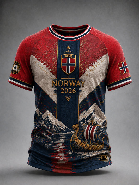 Retro Norge 2026 Fotball-høytidelig minnepliktig T-shirt