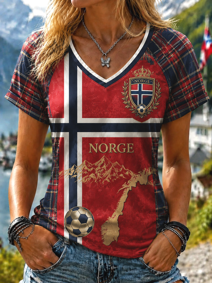 Kvinner Retro Norsk 2026 fotballsjekk klassisk T-shirt