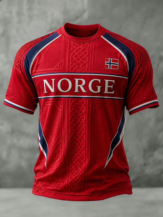 Menns Norge Fotball Trykket T-skjorte