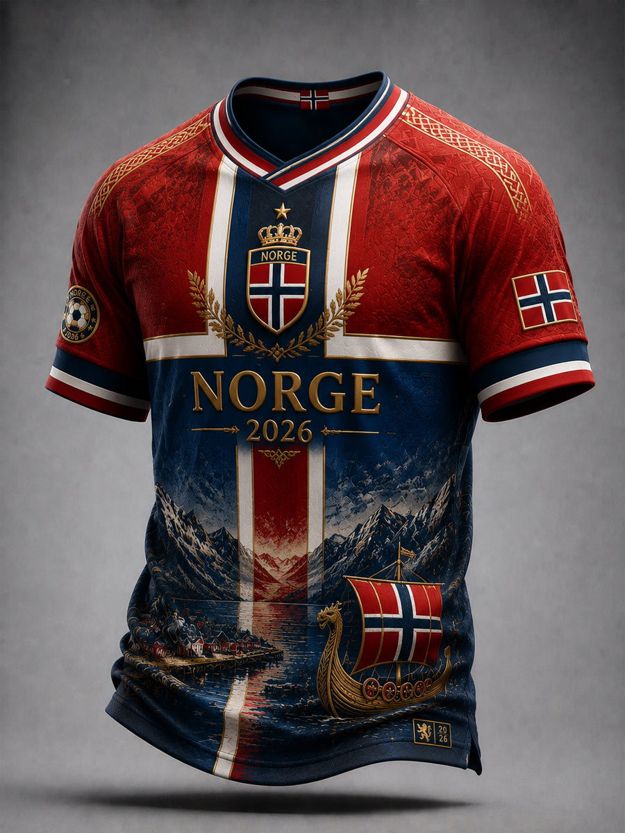 Retro norsk «Framover» fotballkunst-T-skjorte