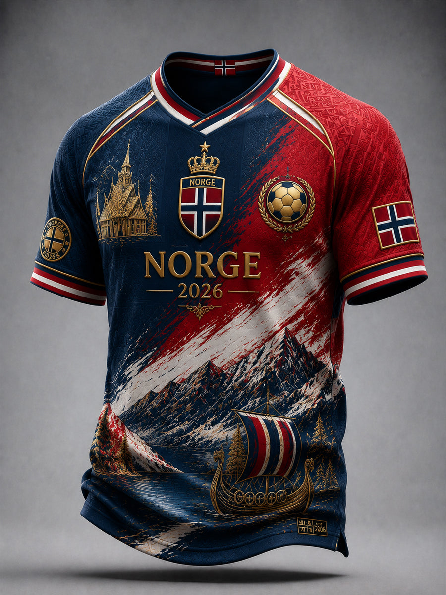 Retro norsk fotball klassisk kunst T-skjorte