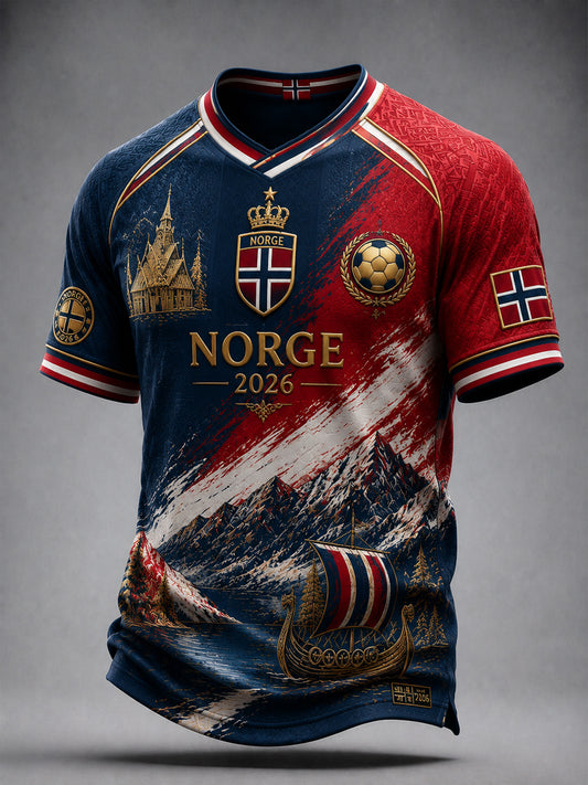 Retro norsk fotball klassisk kunst T-skjorte