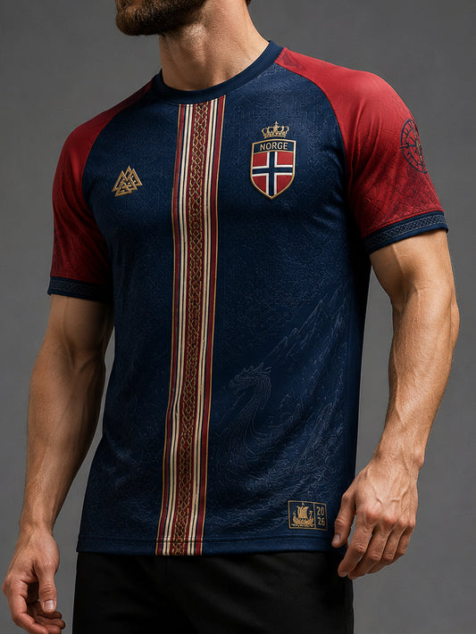 Menns norsk fotballkunst uformell t-skjorte