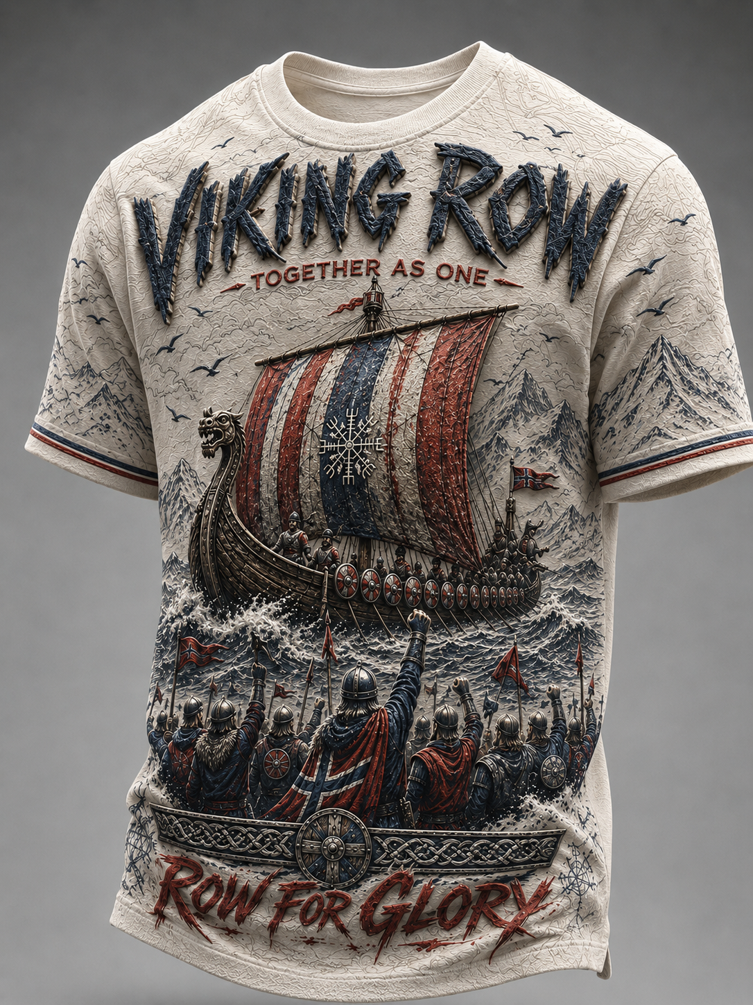 Menns norsk viking-t-skjorte med korte ermer