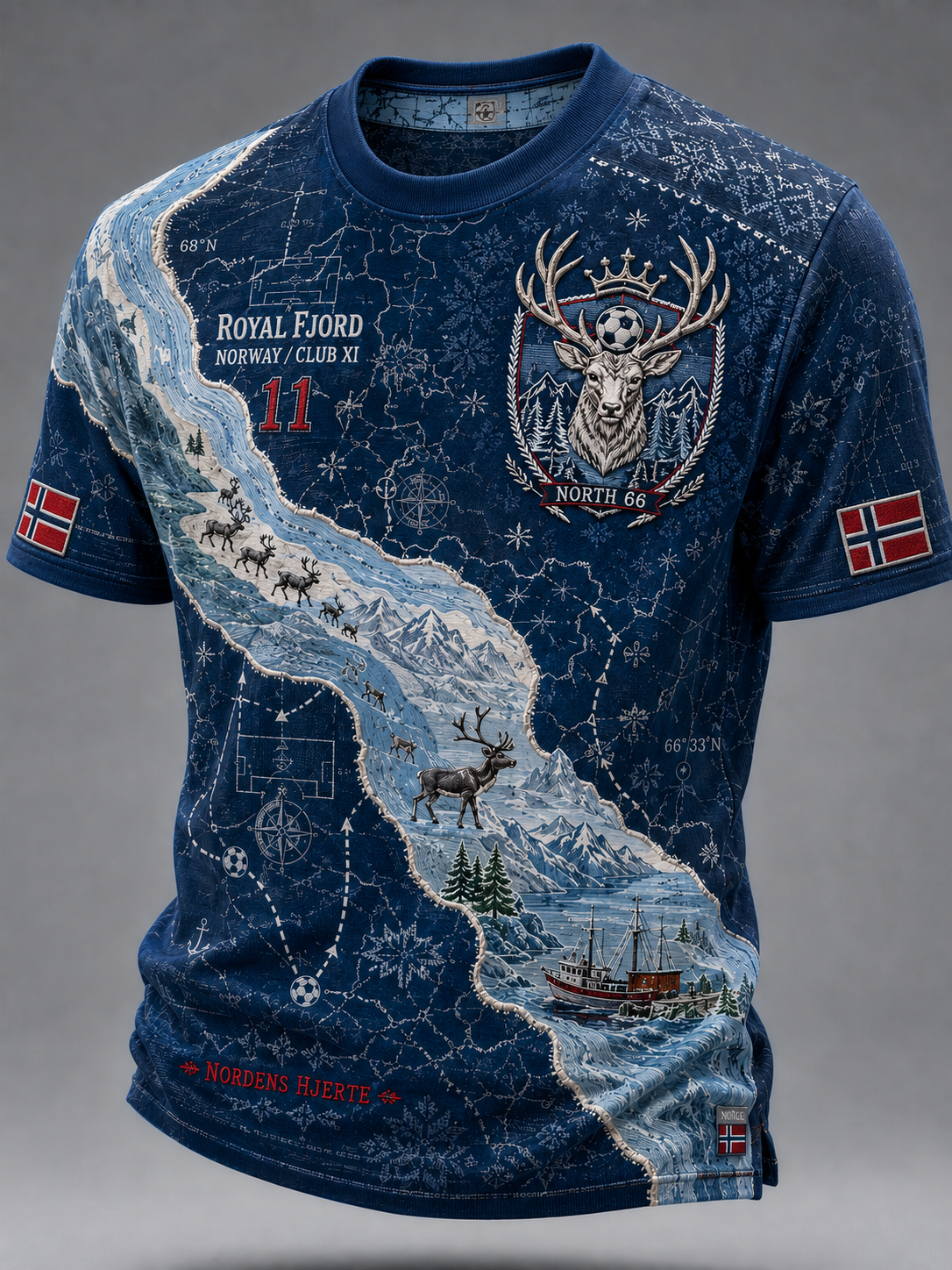 Herrlig t-skjorte med norske dyr og korte ermer