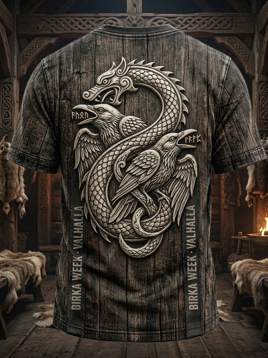 Mansvintage svensk Birka Vikingaveckor T-shirt med korta ärmarna