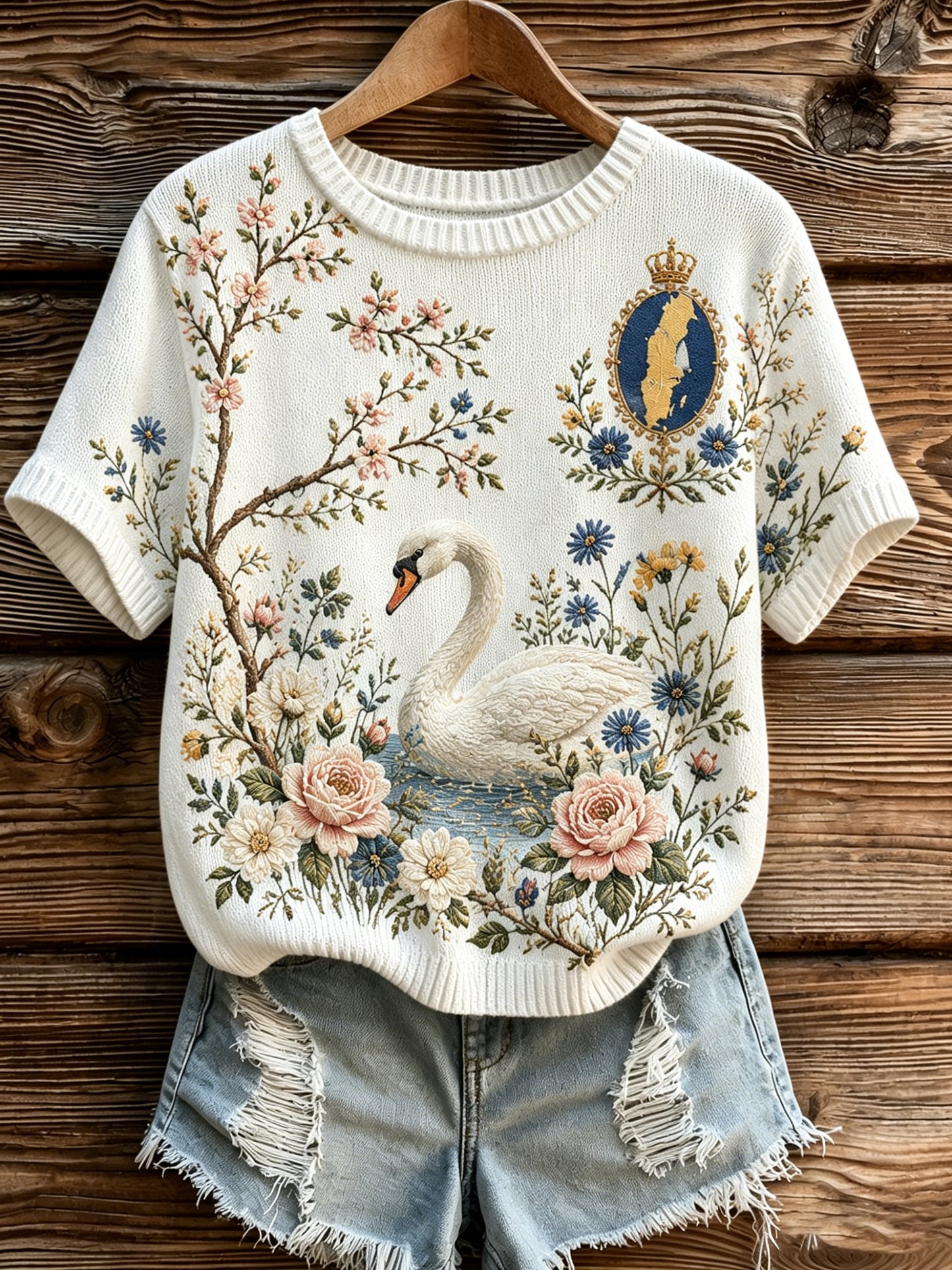 Dammens svenska djurkarta, t-shirt med konstprint