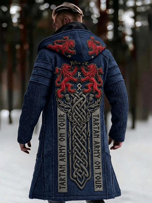 Herrlig vintage svensk Birka-Vikingaveckors lång vikingakappa med huva