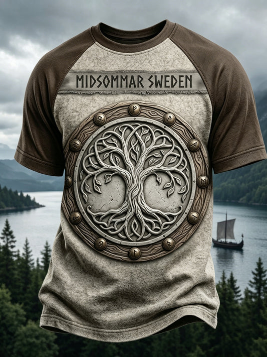 Mansvintage svensk Birka Vikingaveckor T-shirt med korta ärmarna