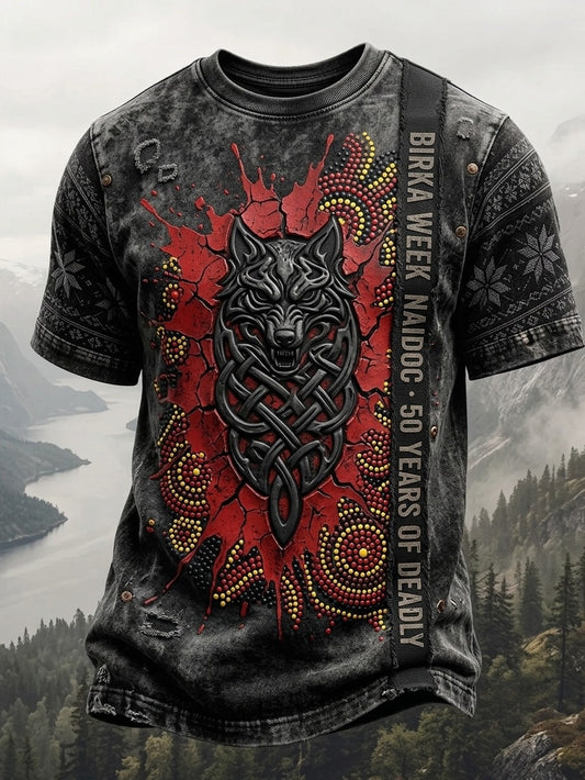 Mansvintage svensk Birka Vikingaveckor T-shirt med korta ärmarna