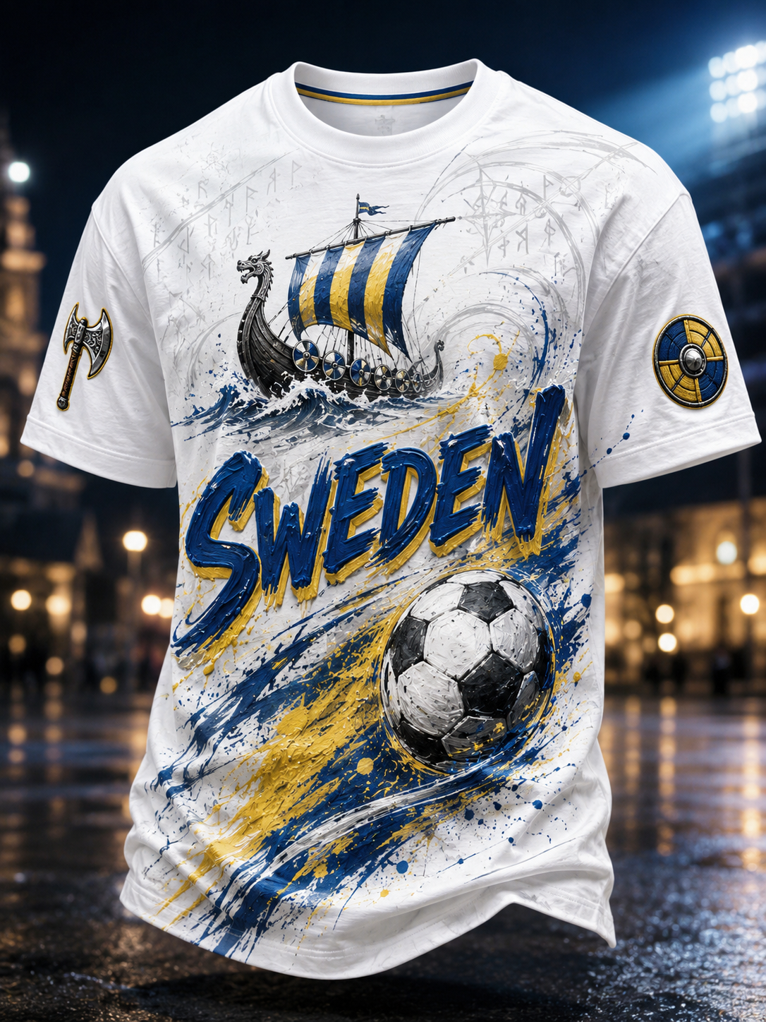 Herrens svenska vikingar Korta ärmar T-shirt