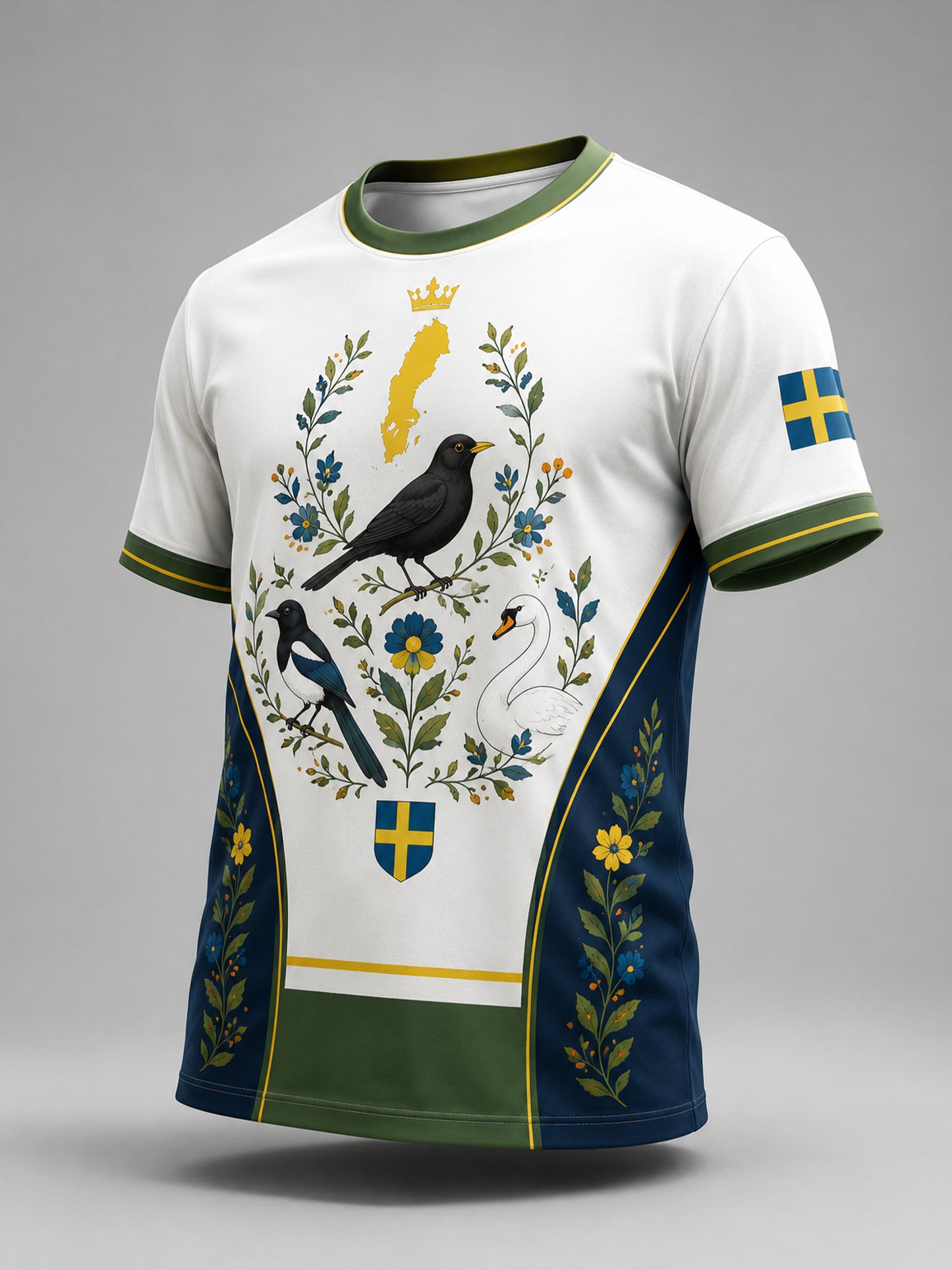Herrtröja med konsttryck av ett svenskt djurkartskartaelement