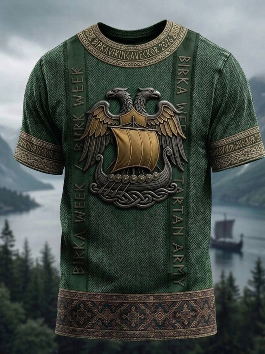 Mansvintage svensk Birka Vikingaveckor T-shirt med korta ärmarna