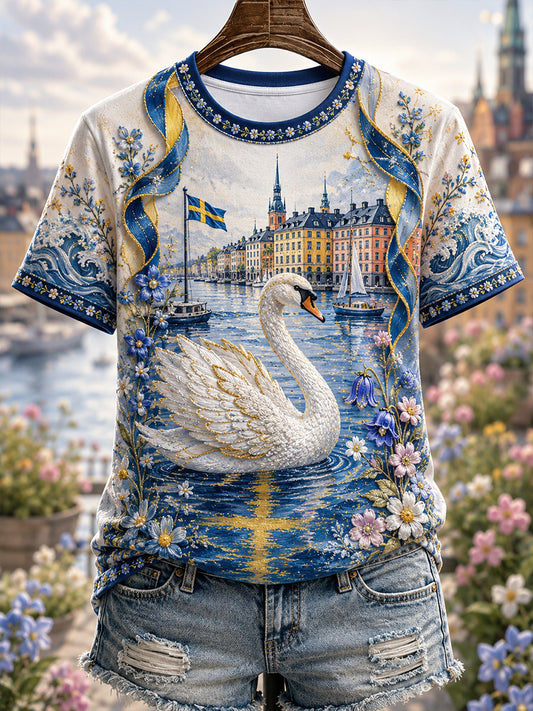 Dammens Sverige Djur T-shirt med korta ärmar
