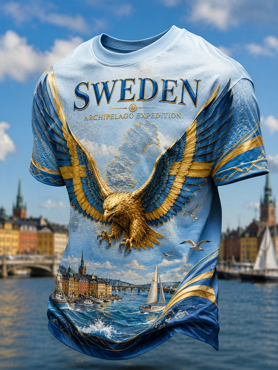 Herrtröja i Sverige med djurmotiv och korta ärmar