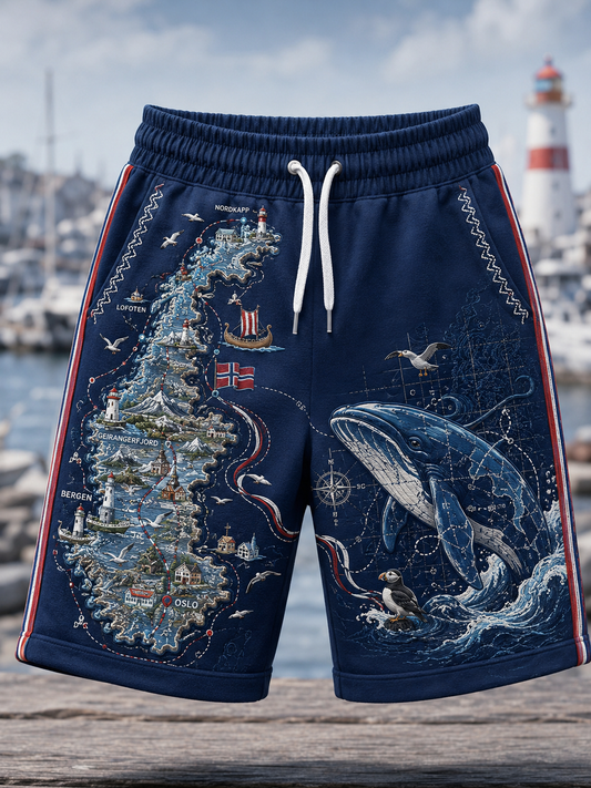 Menns Norsk Dyrekart Shorts