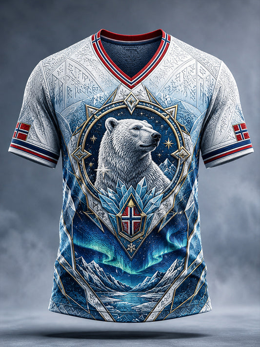 Retro norsk dyre-nordisk kunsttrykk avslappet t-skjorte