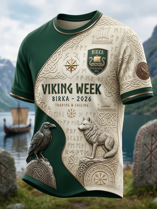 Herr Retro Svenska Viking Short-Shirt