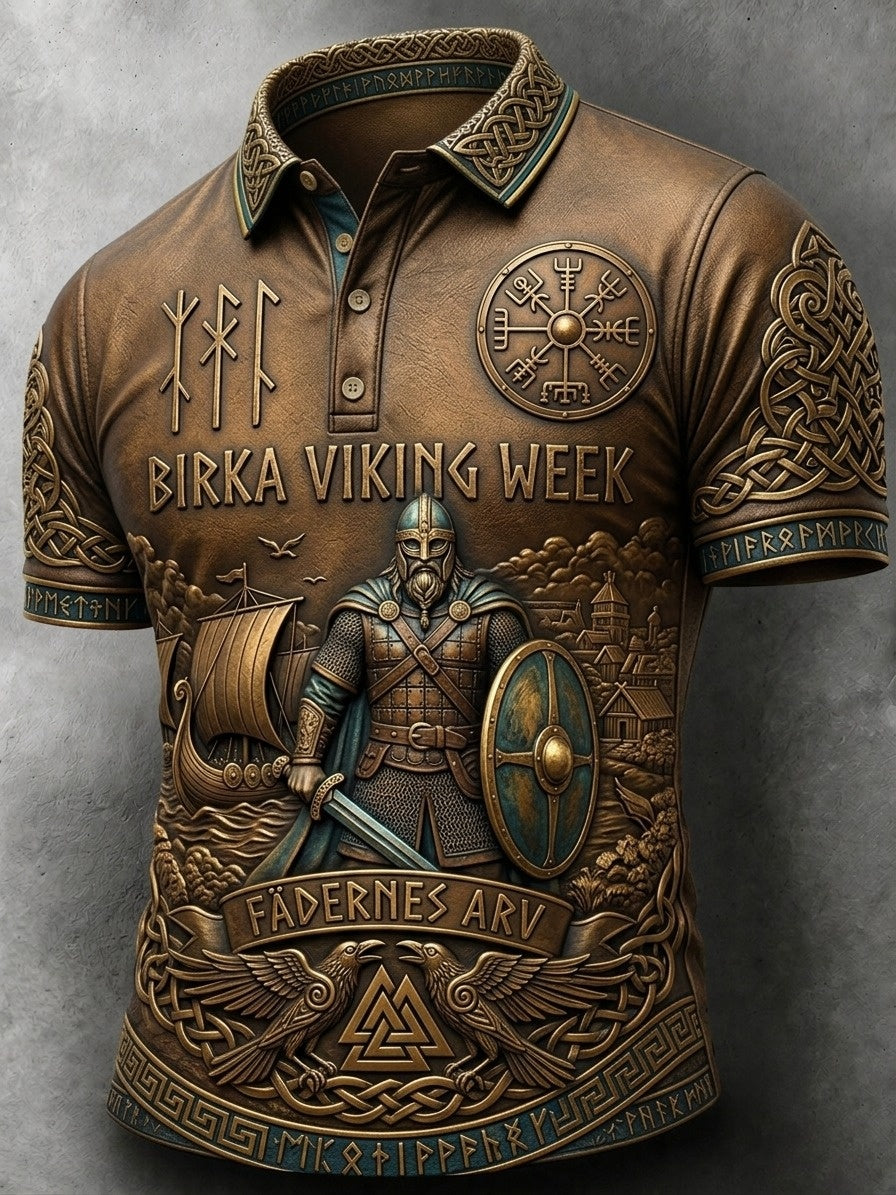 Herr Retro Svenska Viking Polo T-shirt