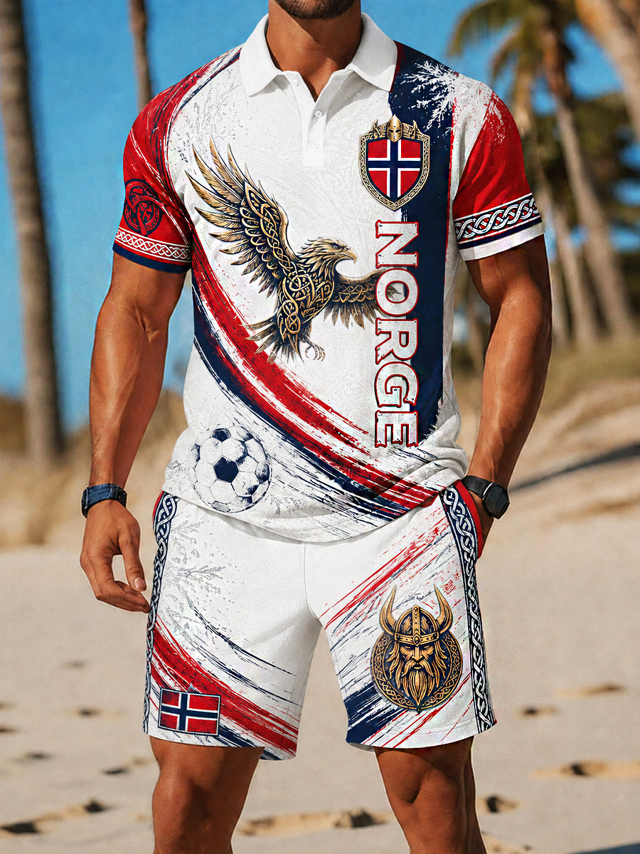 Retro nordisk kunsttrykk i vikingstil, uformelt todelssett