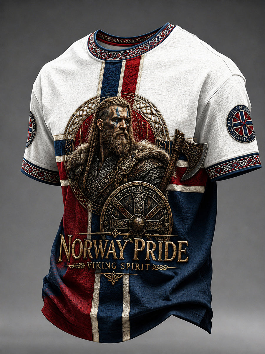 Retro nordisk vikingstil grafisk hverdags-T-skjorte