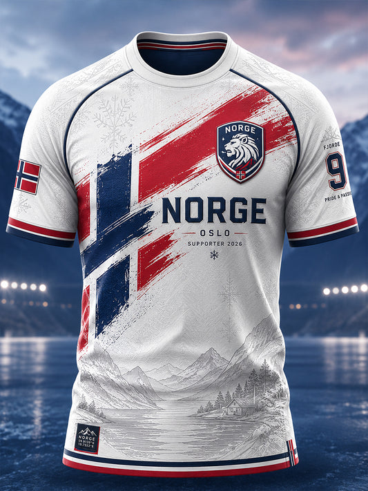 Herre Viking Norge T-skjorte med korte ermer