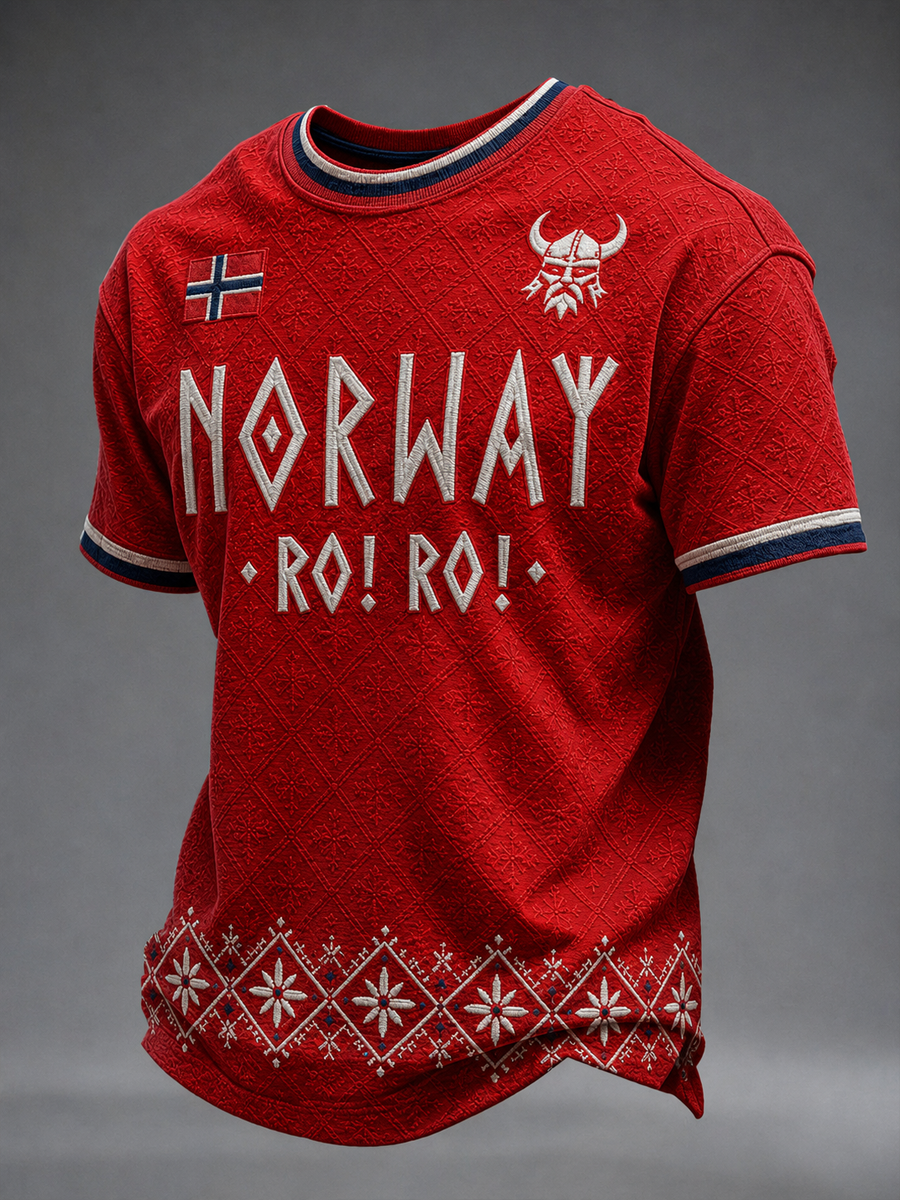 Menns Ro! Ro! Norge kortermerket t-skjorte