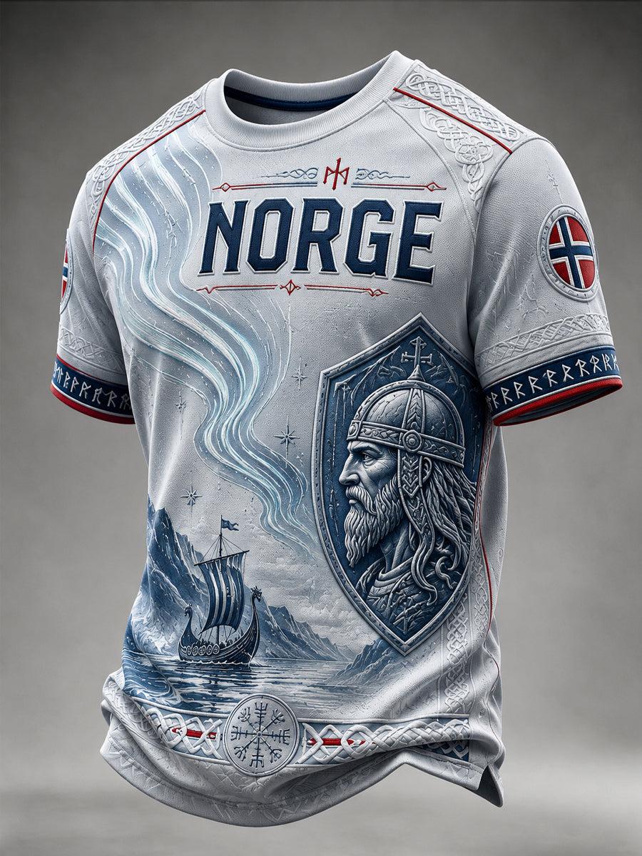 Retro norsk vikingkriger klassisk kunst-T-skjorte