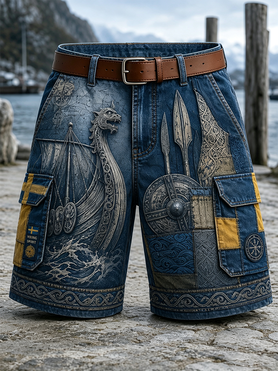 Mäns svenska Vikings Cargo Shorts