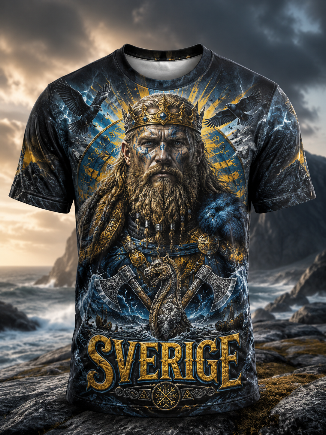 Herrens svenska vikingar Korta ärmar T-shirt