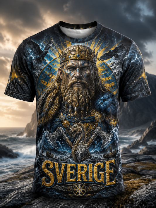 Herrens svenska vikingar Korta ärmar T-shirt